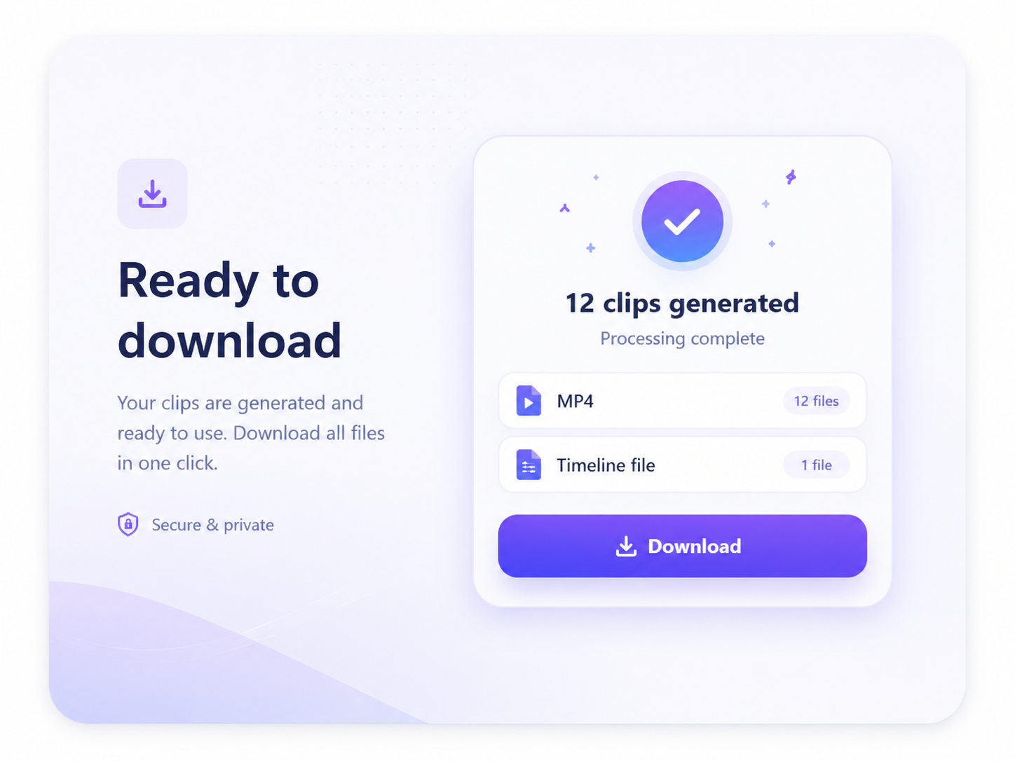 Ready to download generated short clips